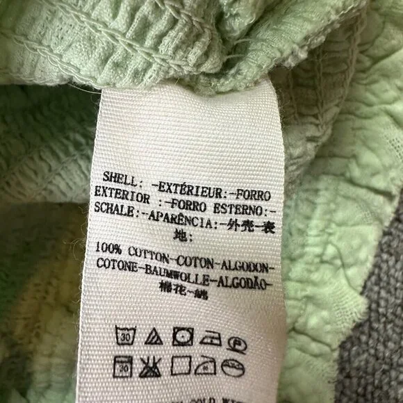 Free People Lolita Peasant Top Neon Pastel Green 100% Cotton Women's X-Small - Picture 7 of 7